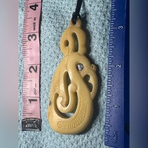 Carved Tan Pendant Necklace